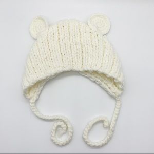 Majestic Filatures Deluxe Knit Trapper Hat in Ivory Girl’s OS